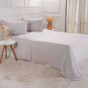 Jogo De Cama Solteiro Serenitá 3 Pçs Bordado Festonê 88x188x30cm Gray