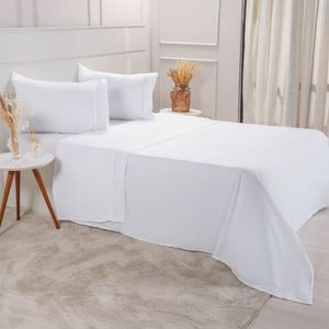 Jogo De Cama Solteiro Serenitá 3 Pçs Bordado Festonê 88x188x30cm White