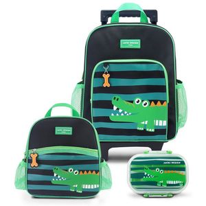 Conjunto Mochila Com Rodinhas E Lancheira Térmica Com Pote P/ Lanche Verde