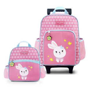 Conjunto De Mochila Com Rodinhas E Lancheira Térmica Infantil 4750ml Rosa