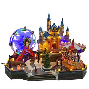 Cenário De Natal Castelo Com Movimentos - Musical - Iluminação - Bivolt Alt 47cm X Larg 36cm X Comp 62cm