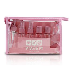 Kit De Frascos Com 10 Peças Jacki Design Rosa