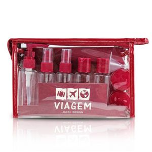 Kit De Frascos Com 10 Peças Jacki Design Vermelho Escuro