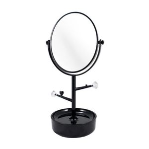 Espelho De Mesa Com Compartimento Para Jóias Jacki Design Preto