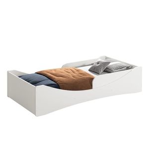Cama Evolutiva Luna Branco Fosco Com Proteção Lateral Lisa E Colchão D33 Reller Móveis Branco Fosco