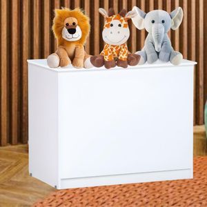 Baú Para Brinquedos Armazenamento Multiuso Para Quarto Luly branco
