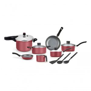Conjunto De Panelas Enjoy 10pçs Top Antiaderente Alegrete Vermelho