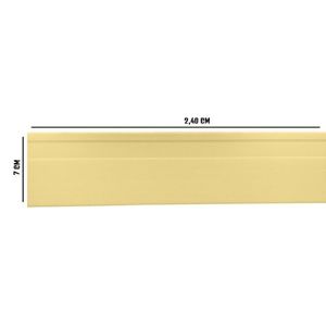 Kit Com 3 Barras Rodapé De Pvc 7cm X 15mm X 2,40m Master Bariri 7,2m Marfim