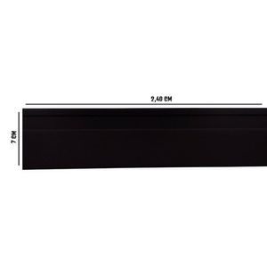 Kit Com 10 Barras Rodapé De Pvc 7cm X 15mm X 2,40m Master Bariri 24m Preto