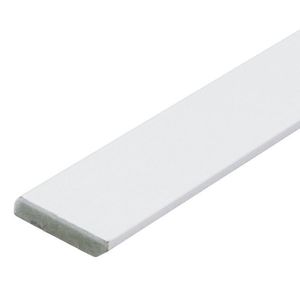 Kit Com 30 Barras Rodapé De Mdf 7cm X 15mm X 1.85m Revestido Liso 55,5m Branco
