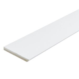 Kit Com 20 Barras Rodapé De Mdf 15cm X 15mm X 2.20m Revestido Liso Casablanca 44m Branco