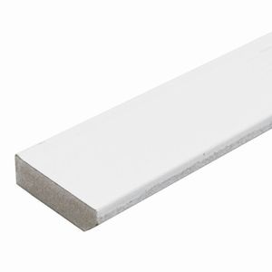 Kit Com 20 Barras Rodapé De Mdf 5cm X 15mm X 2.20m Revestido Liso Casablanca 44m Branco
