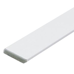 Kit Com 15 Barras Rodapé De Mdf 7cm X 15mm X 2.20m Revestido Liso Casablanca 33m Branco