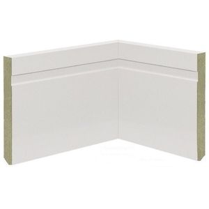 Kit Com 15 Barras Rodapé De Mdf 15cm X 15mm X 2.20m Mdf Revestido Frisado Casablanca 33m Branco