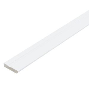 Kit Com 5 Barras Rodapé De Mdf 7cm X 15mm X 2.20m Revestido Frisado Casablanca 11m Branco