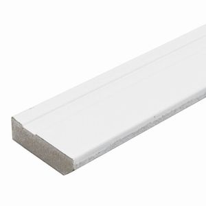 Kit Com 5 Barras Rodapé De Mdf 5cm X 15mm X 2.20m Revestido Frisado Casablanca 11m Branco