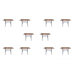 Kit 10 Mesas Moema 120x70 Imbuia Base Preta