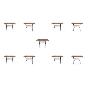 Kit 9 Mesas Moema 120x70 Imbuia Base Preta