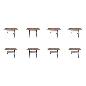Kit 8 Mesas Moema 120x70 Imbuia Base Preta