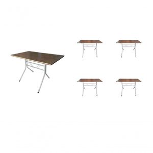 Kit 5 Mesas Moema 120x70 Imbuia Base Branca