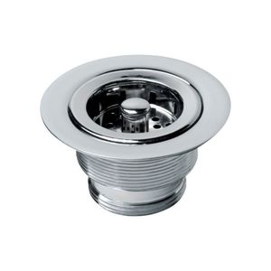 Válvula De Escoamento Para Cozinha 3.1/2 X 1.1/2 Com Cesta De Metal Cromado