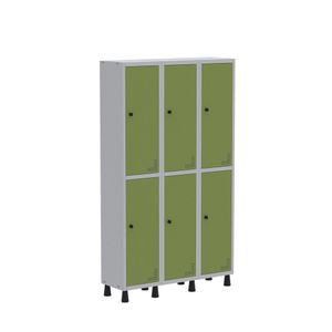 Roupeiro Aco Light 3v 06 Portas Gr303/6pri Cinza/verde