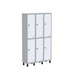 Roupeiro Aco Light 3v 06 Portas Gr303/6pri Cinza/branco