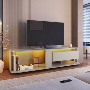 Rack Para Tv Até 65 Polegadas Com 1 Gaveta E Iluminação Em Led Rgb Ra0180 Arenas