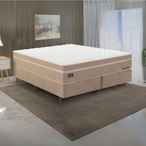 Cama Box Queen Molas Ensacadas Tecnologia Gel Sense,health Protection E Air Flow New York Bege