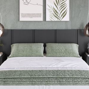 Cabeceira Para Cama De Casal Com Mesas De Cabeceira Zurique Grafite