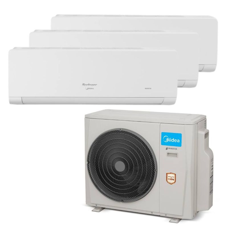 Ar Condicionado Multisplit Tri 27000 Btu(3x9000) Quente/frio - Inverter - Springer Midea - 220v - 42agma09m5 / 38mbtc27m5