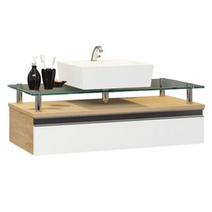 Gabinete Banheiro 60cm Ametista Freijó/ Branco
