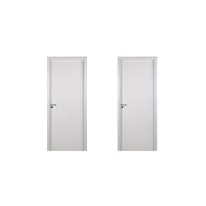 2 Kits Porta De Madeira Lisa 215x84cm Com Batente De Mdf Ultra 10cm Melamínico Branco