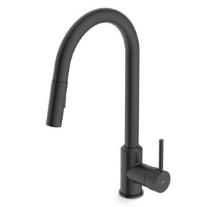 Kit Com 2 Monocomando De Mesa Para Cozinha Com Bica Extraível U Prática Celite Preto Matte