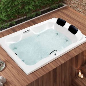 Banheira Casal De Hidromassagem Serenade Maggiore Em Gel Coat Gran Luxo Com Aquecedor Astra 180cm - Branco
