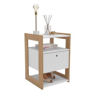 Mesa De Cabeceira Cali 1 Gaveta 600cm X 405cm X 405cm Branco Aveiro