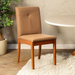Cadeira Estofada Tiê Maxx Cabecasa Madeiramadeira Amêndoa/marrom Sepia