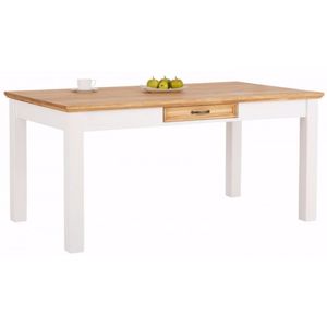 Mesa De Jantar Em Madeira Com Toque Acetinado Coleção England Branco Natural