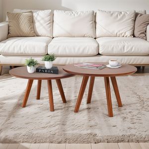 Mesa De Centro Sabrina 35cm X 60cm Nozes