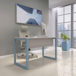 Mesa Madeira 134x60 Cm M134-60p25tub Cinza Azul
