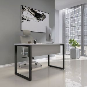 Mesa De Madeira 134cm X 60cm M134-60 Cinza Preto