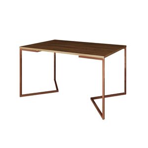 Mesa Jantar Industrial Retangular 137x90cm Base Cobre V Amendoa