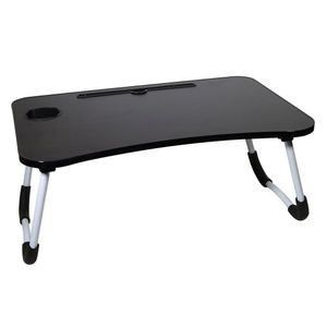 Mesa Dobrável Multiuso Com Porta-copos E Suporte De Tablet Vexwp Preto
