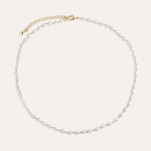 Colar Pérolas Delicadas Folheado A Ouro 18k