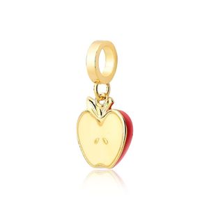 Charm Maçã Esmaltada Revestida Em Ouro