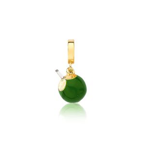 Charm Côco Esmaltado Revestido Em Ouro