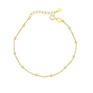 Pulseira Veneziana Com Bolinhas Revestida Em Ouro