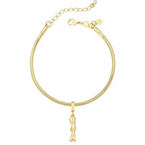 Pulseira Cana De Açúcar Revestida Em Ouro