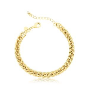 Pulseira Trança Revestida Em Ouro
