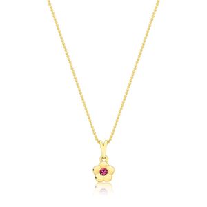 Colar Florzinha Com Cristal Revestido Em Ouro